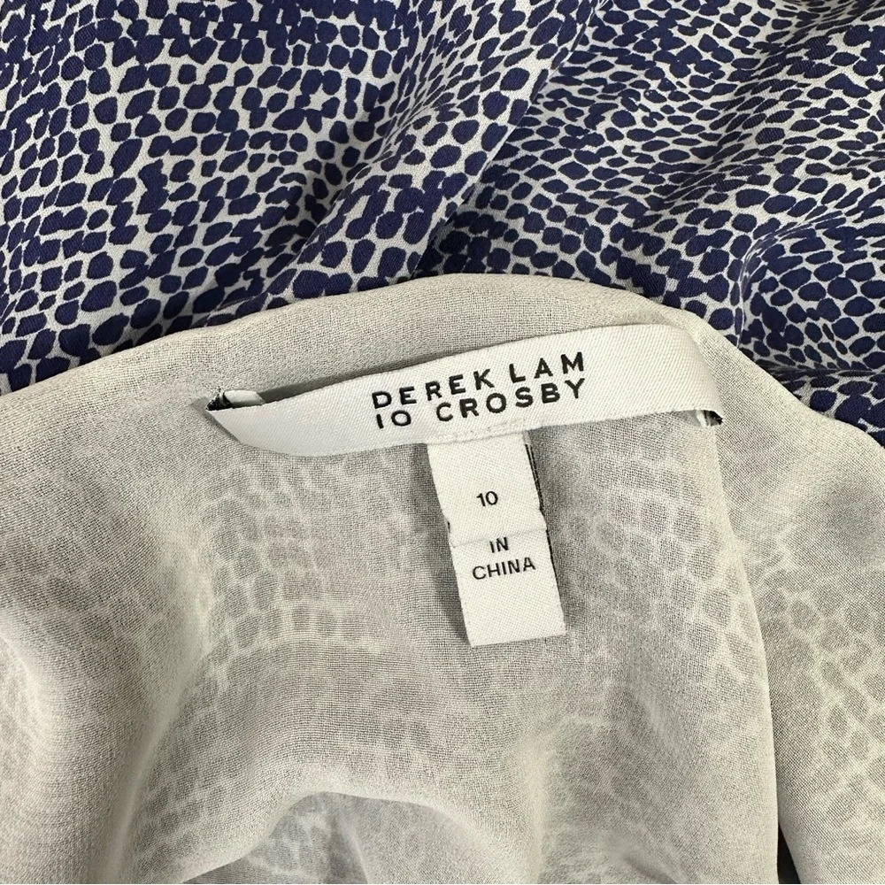 Derek Lam 10 Crosby  Blue White Pattern Dress Size 10 - Picture 4 of 4